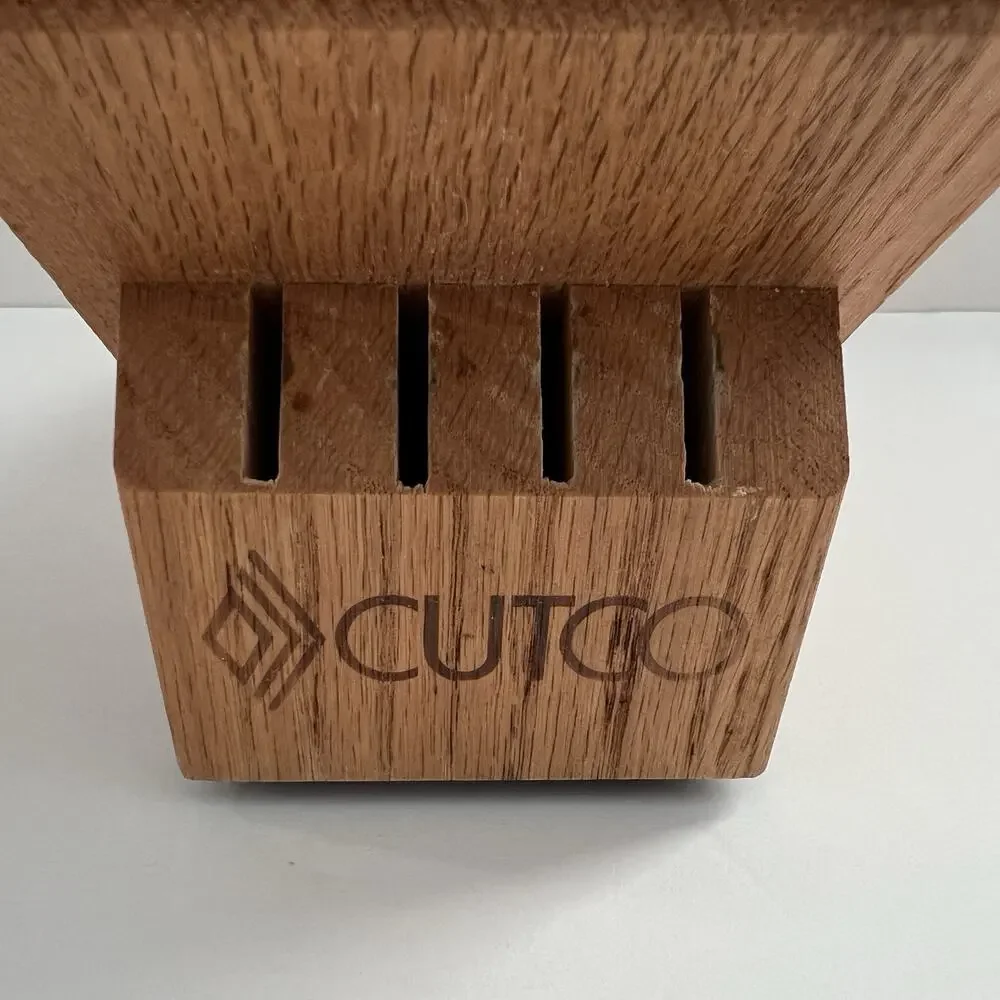 Cutco Studio Set Knife Storage Block #1751 Honey Oak Wood 8 Slot Holder USA